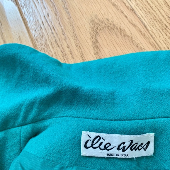 Vintage Teal Wool Gold Button Jacket - Picture 7 of 8